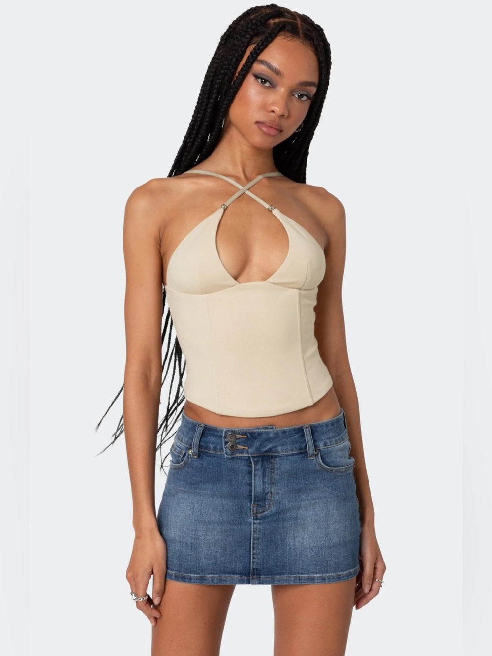 edikted beaded corset top